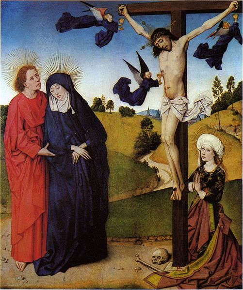 Crucifixion. Par le maître de la vie de Marie, un peintre anonyme de Cologne