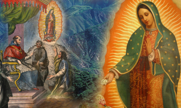 Juan Diego parlant de l'apparition qu'il a eu de Notre-Dame de Guadalupe