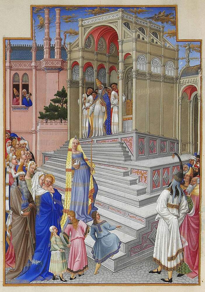 La Présentation de Jésus au Temple : 2 février Enluminure_Tres_Riches_heures_Folio_54v_-_La_Purification_de_la_Vierge